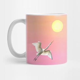 Great White Egret Catching The Sun Mug